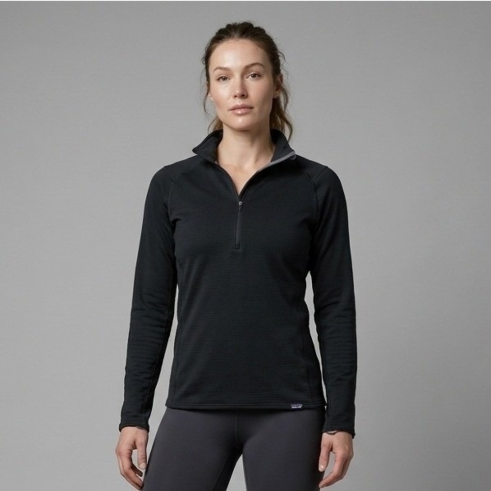 Patagonia Capilene Thermal Weight Zip-Neck Base‎ Layer Black Women L 43657